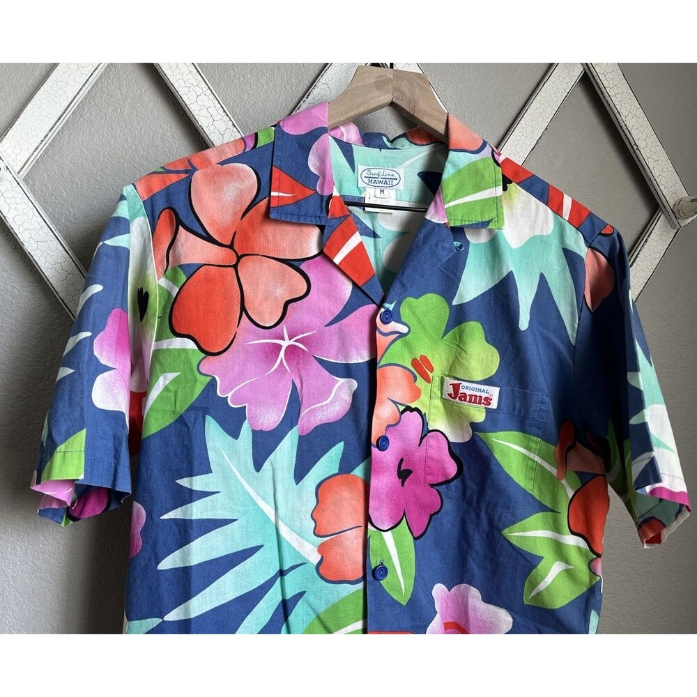 Vintage Surf Line Hawaii ORIGINAL JAMS Men's M Button Down Floral Hawaiian Shirt - Picture 2 of 8